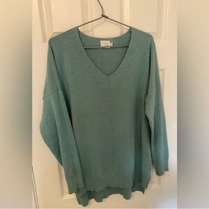 Dreamers by Debut Soft V-Neck Teal Sweater L